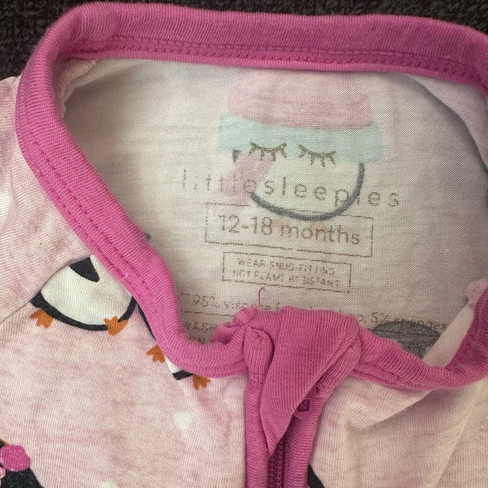 Little Sleepies Pink Penguin Party Zippy - Picture 4 of 4